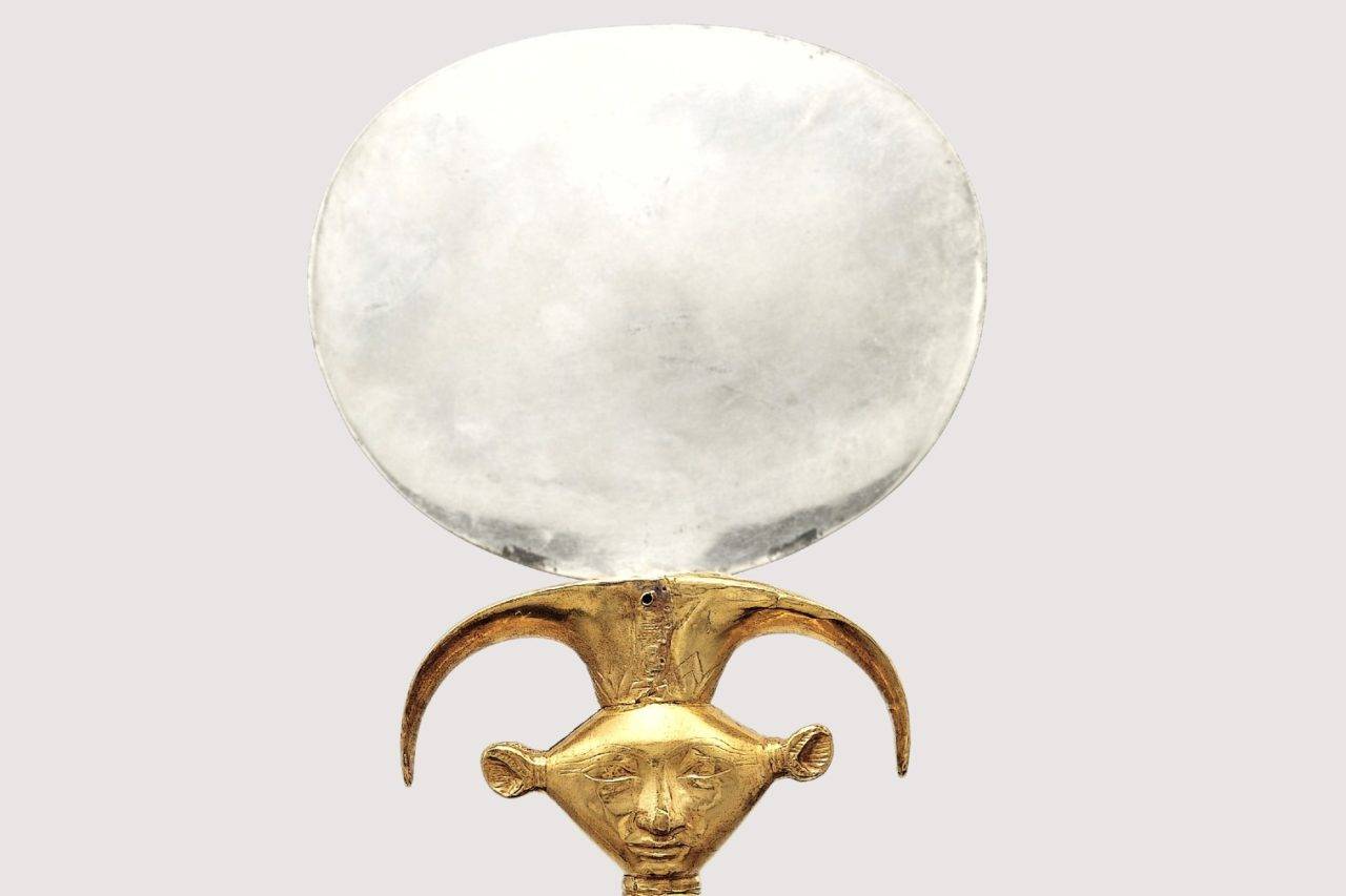 Mirror with Handle in the Form of a Hathor Emblem