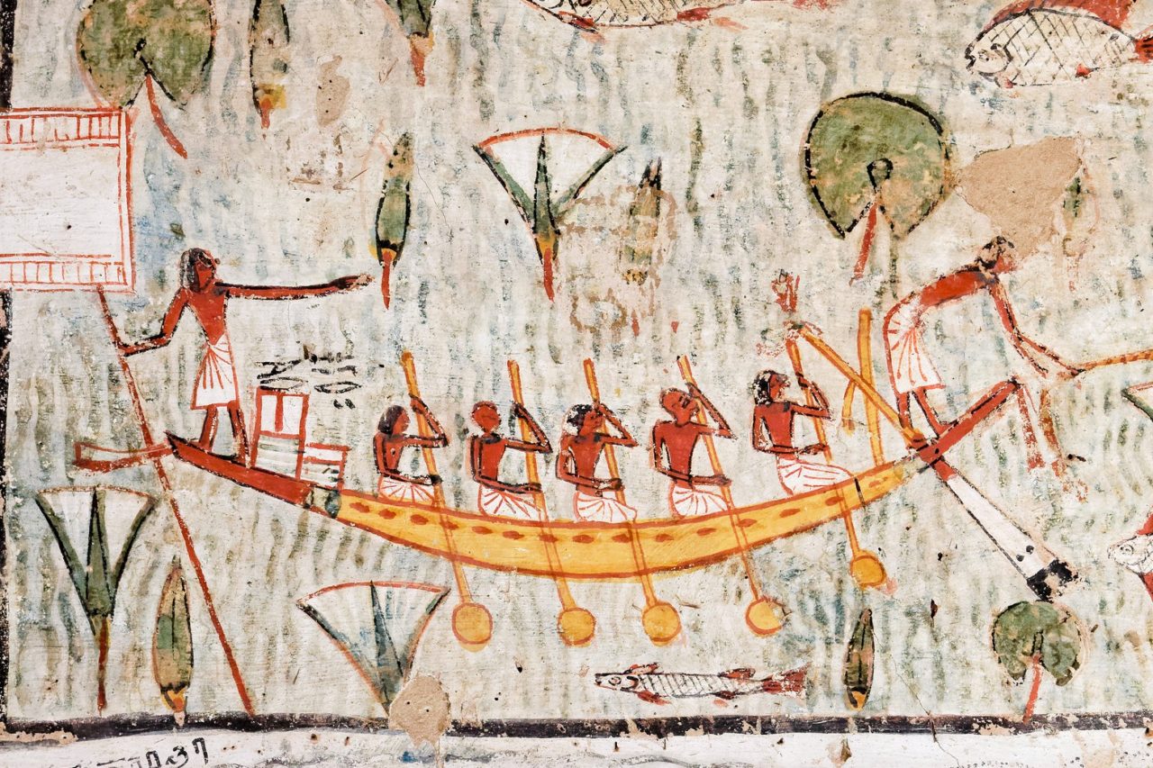 The second boat serves as tug boat Tomb of Ameneminet (TT277)