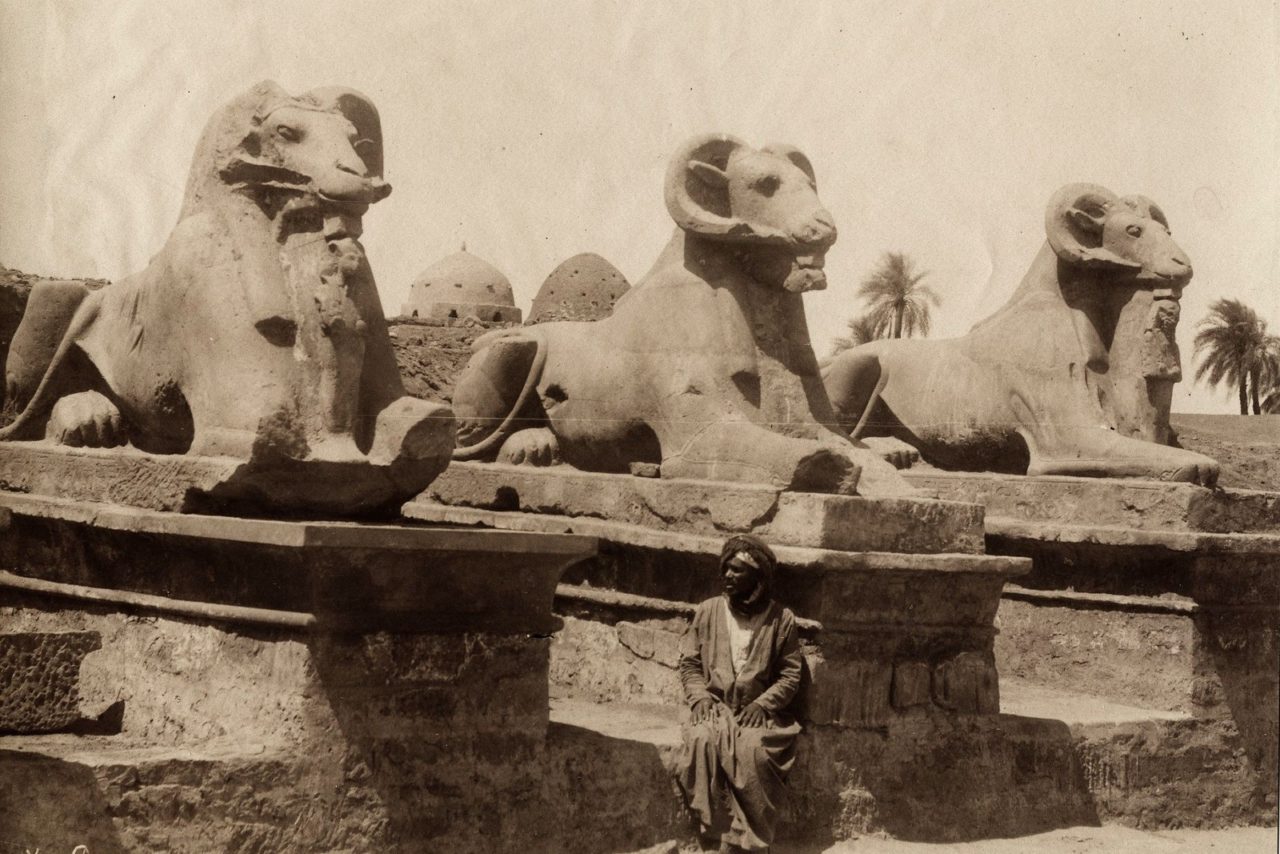 Avenue of Ram Headed Sphinxes, Karnak 1864