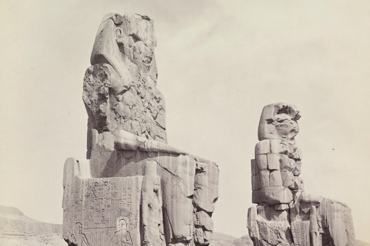 The Statues of Memnon, upright view 1857