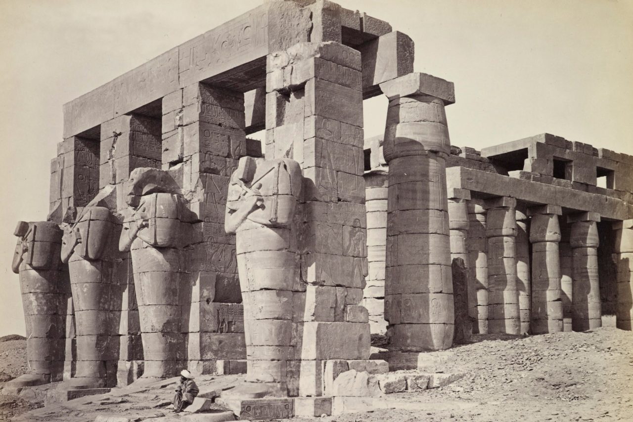 The Memnonium - Osiride portico 1857