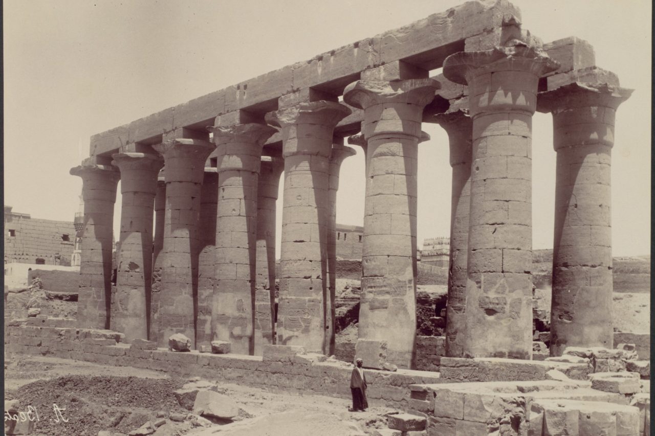 Luxor, view of the temple on the west side 1870