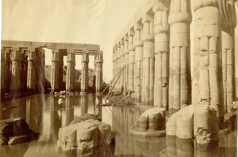 Theban region, Luxor temple, 19th century pictures