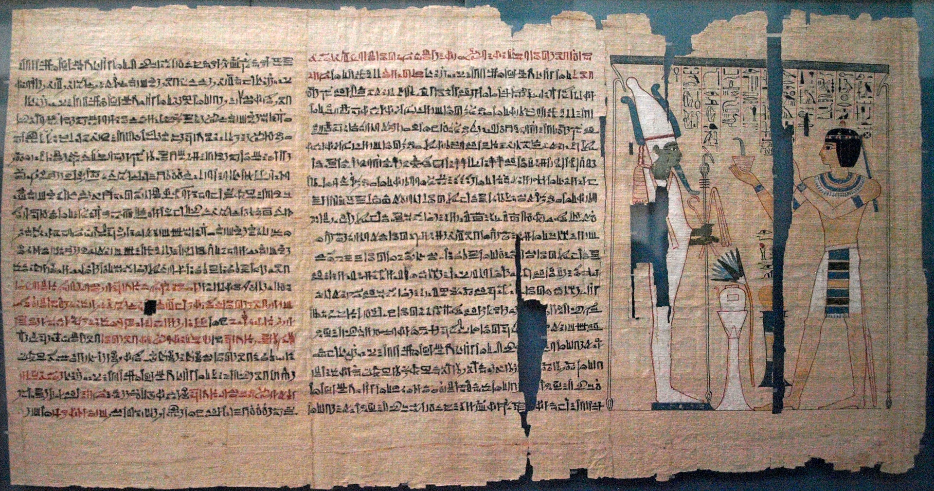 Funerary papyrus of Pinedjem II showing protective spells and divine images