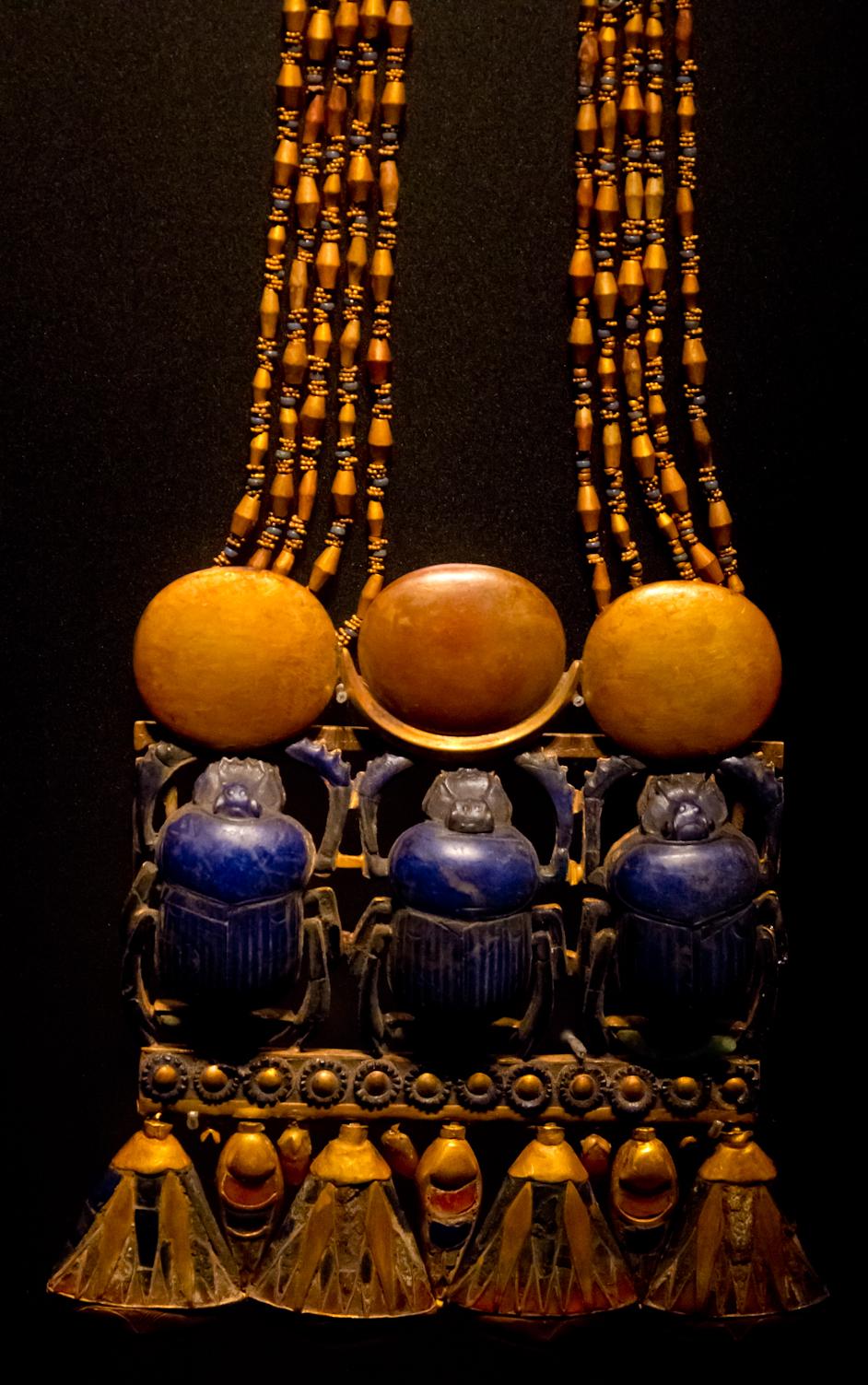 A pectoral depicting Khepri from the tomb of Tutankhamun