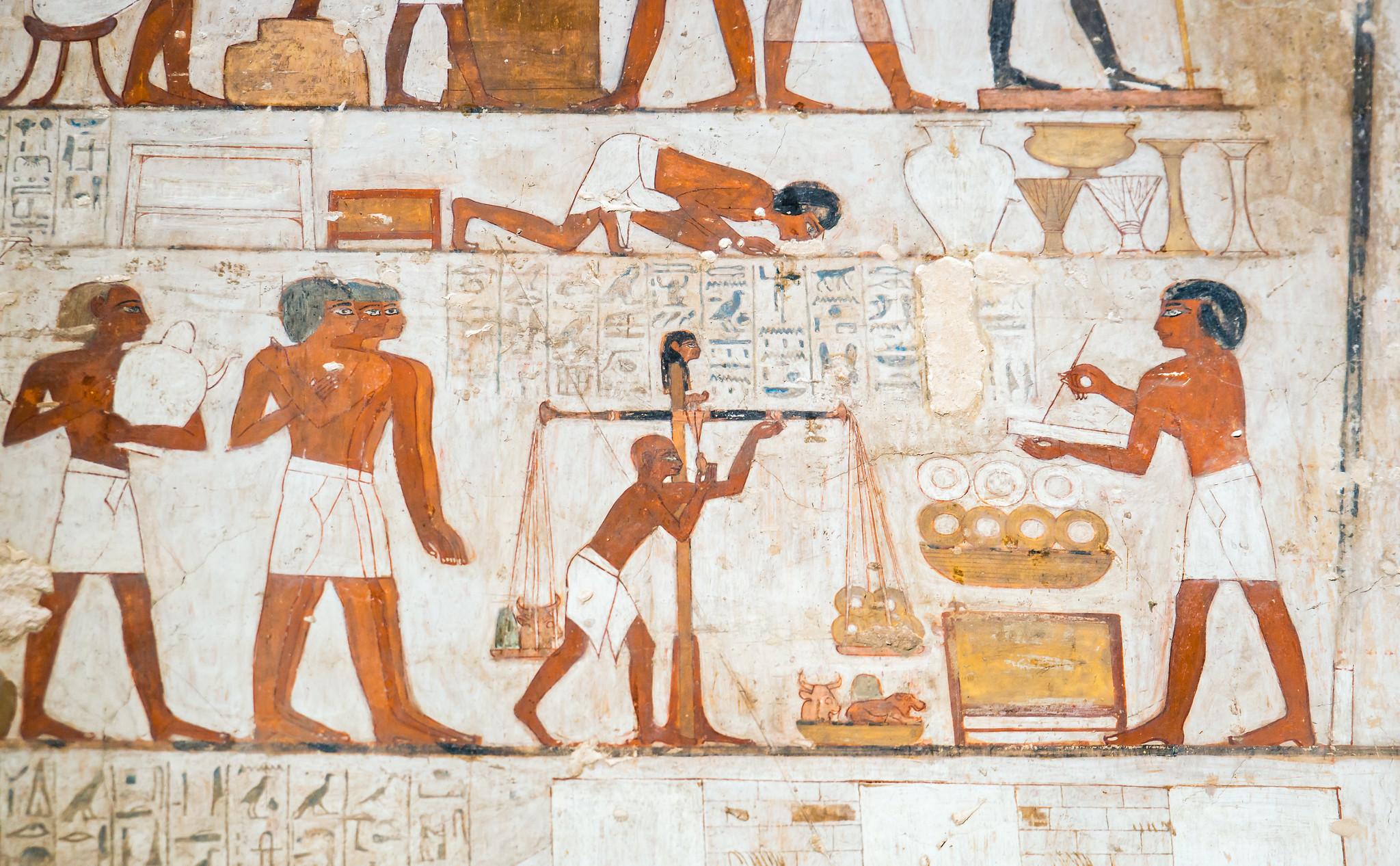 Detail of painted decoration in the Tomb of Rekhmire (TT100)