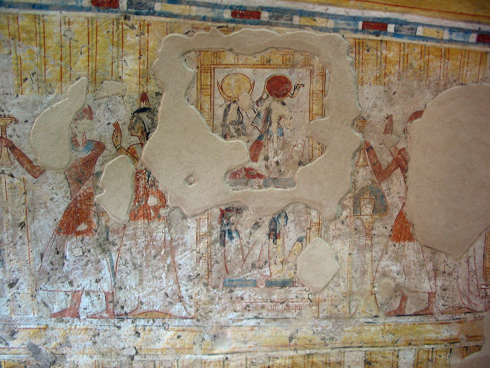 Funerary procession scene from the Tomb of Shuroy (TT13) showing mourners