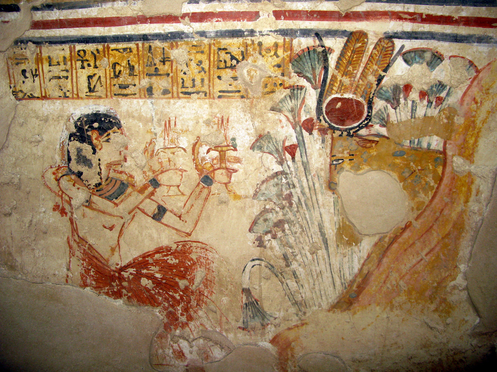 Painted decoration inside the Tomb of Shuroy (TT13) in Dra Abu el-Naga, Luxor