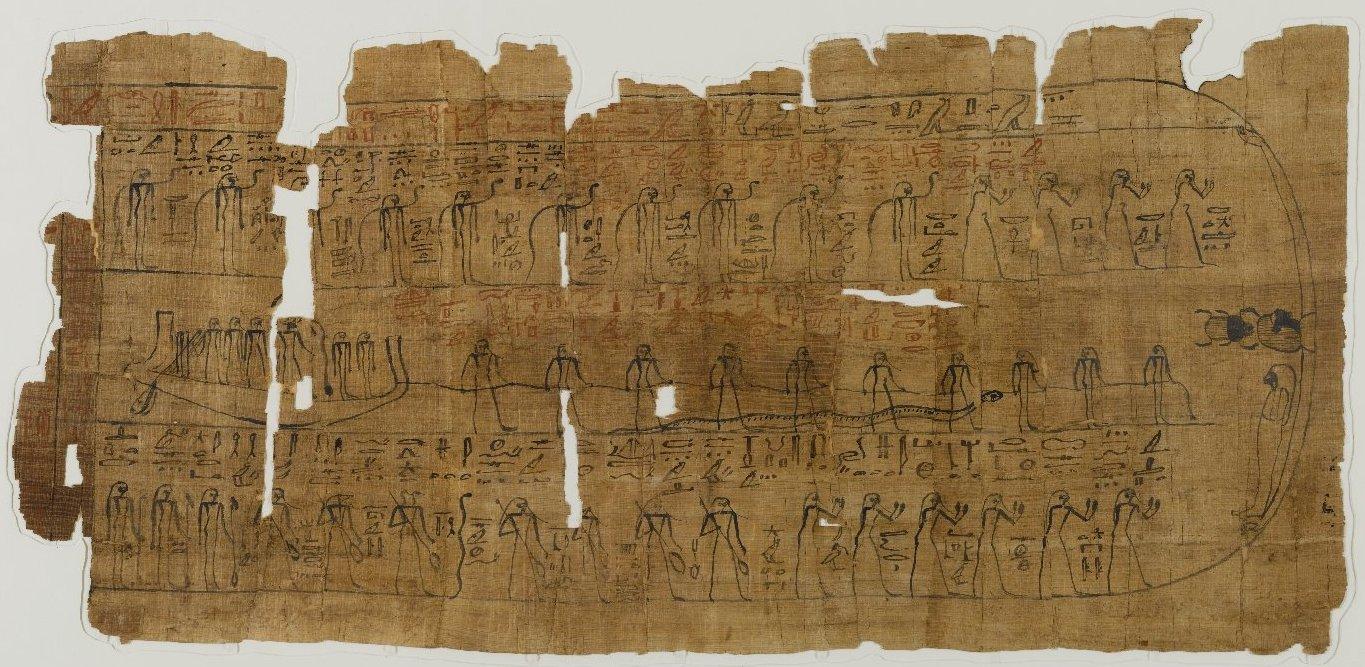 A sheet from an ancient Egyptian Book of the Dead papyrus, circa 1075–945 BCE