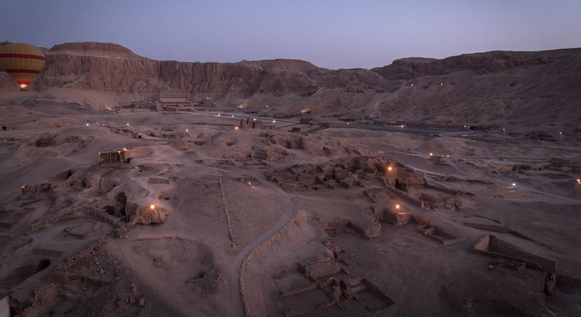 Tomb entrances and cliffs at El-Asasif, Luxor