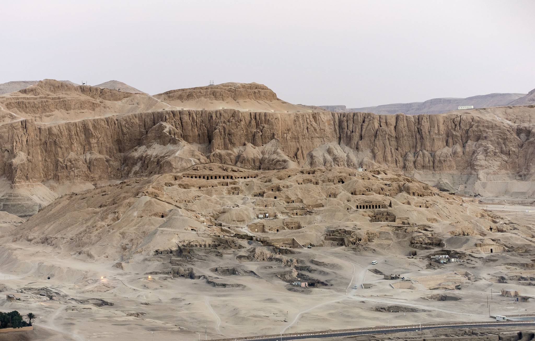 Tombs cut into the hillside at Sheikh Abd el-Qurna