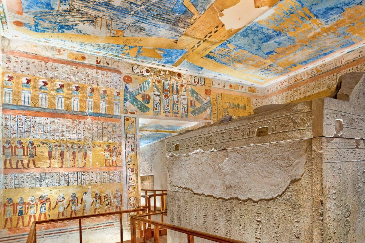 Tomb of Ramesses IV-Burial chamber J with the Sarcophagus