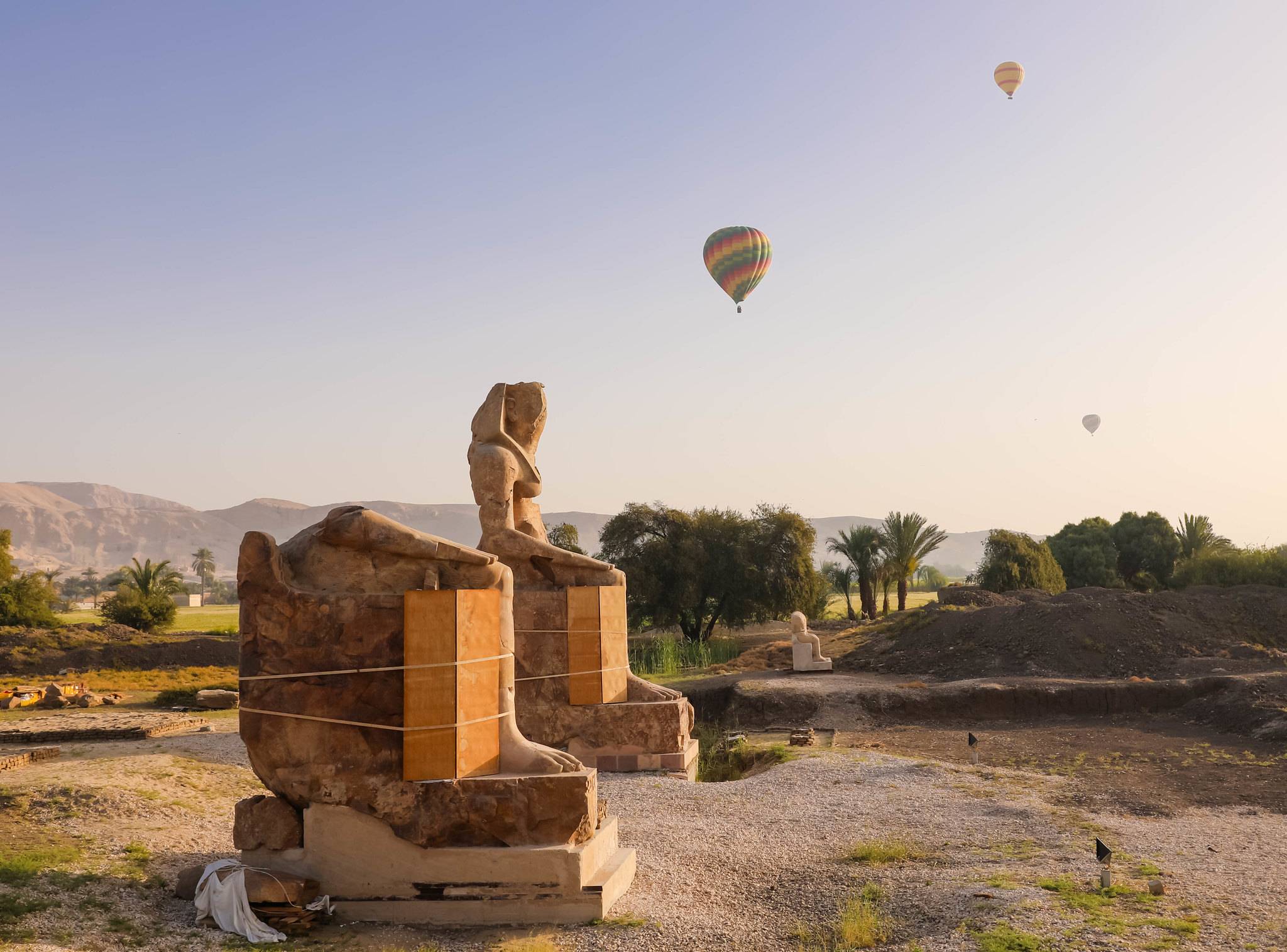 Restoration work at the Mortuary Temple of Amenhotep III