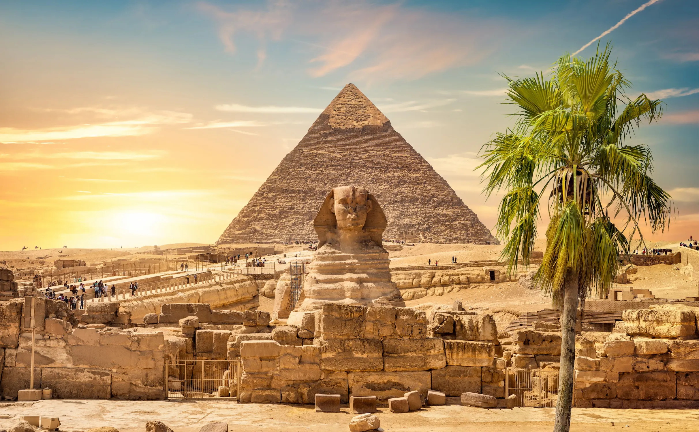 Pyramids of Giza on the edge of Cairo