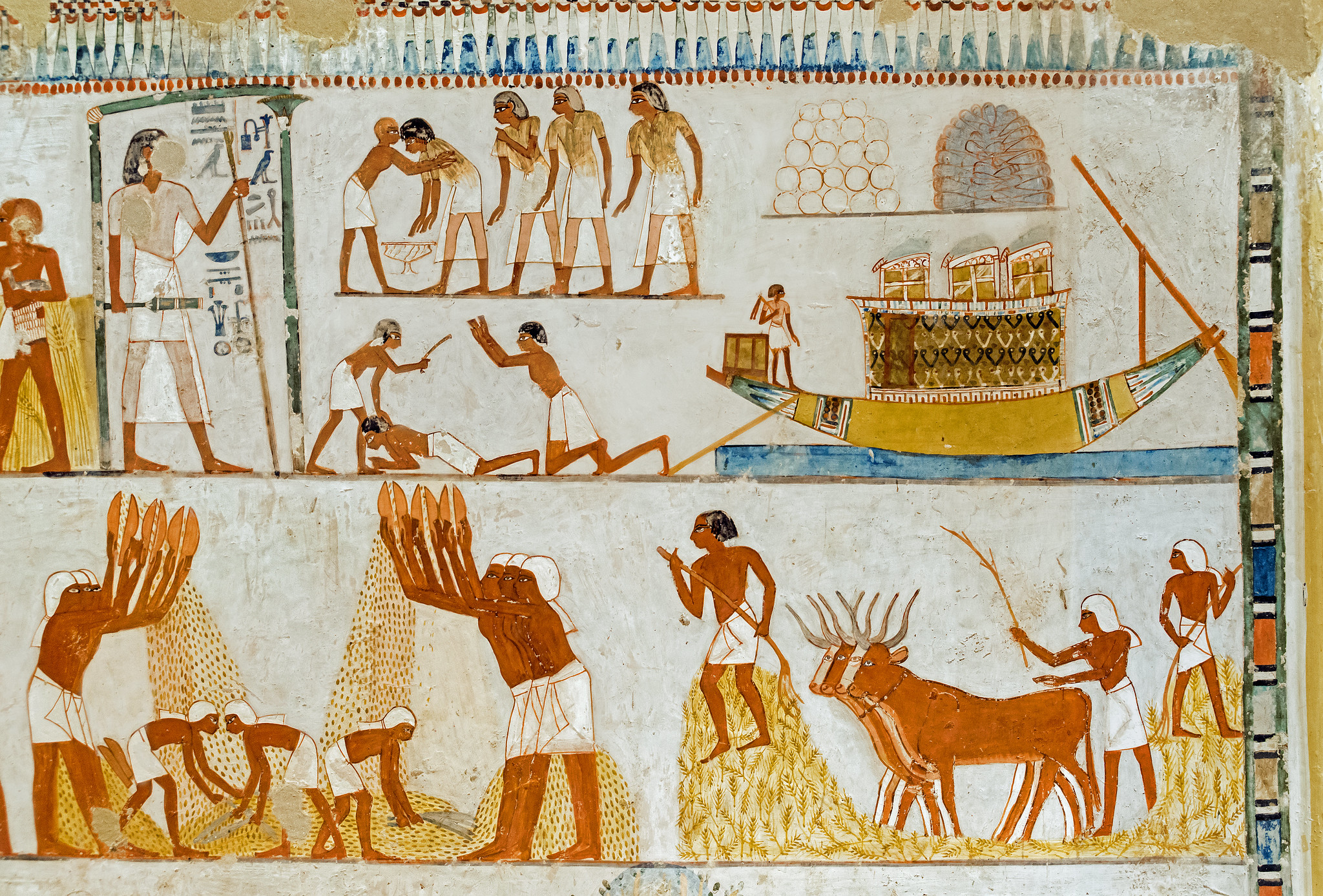 Detail of painted decoration in the Tomb of Menna (TT69)