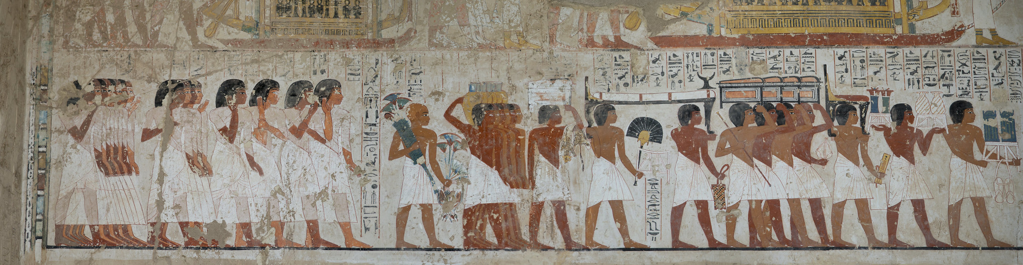 Royal reward scene and tribute figures in the Tomb of Ramose (TT55)