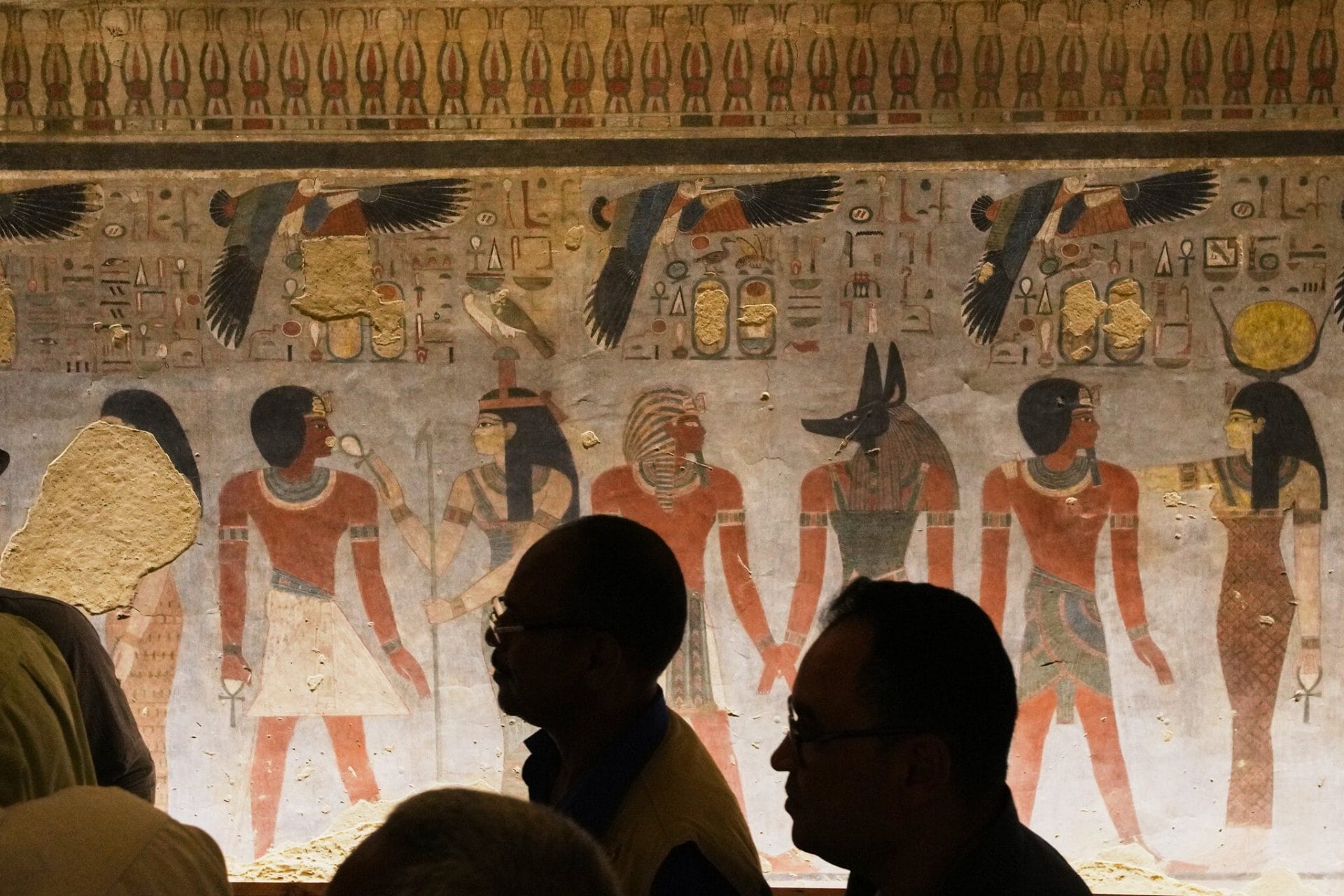 Restored wall paintings in the Tomb of Amenhotep III