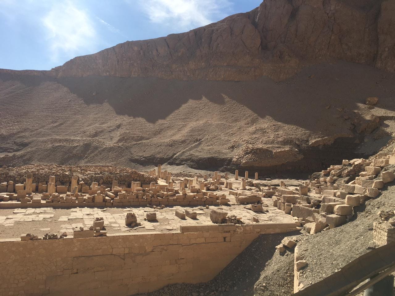 Mentuhotep's temple at Deir el-Bahari, largely ruined