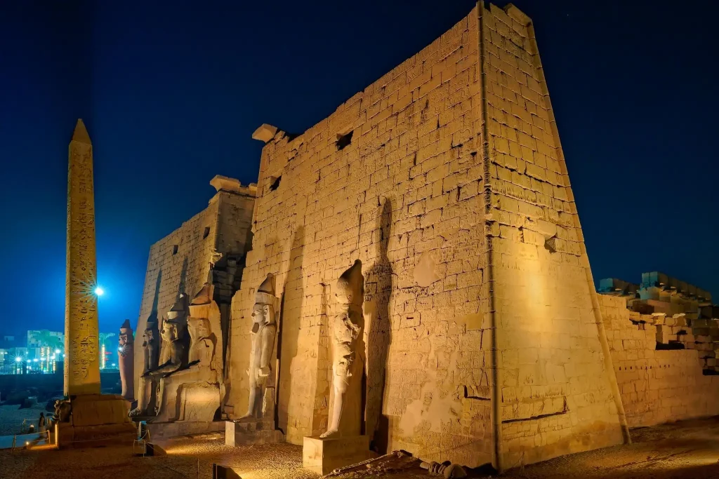 Luxor Temple at night from Ancient Thebes